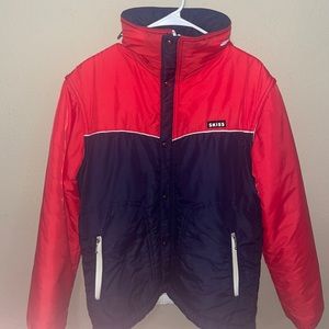 SKISS Ski Vintage Jacket With Hood Full Zip Coat Unisex Size 48XL